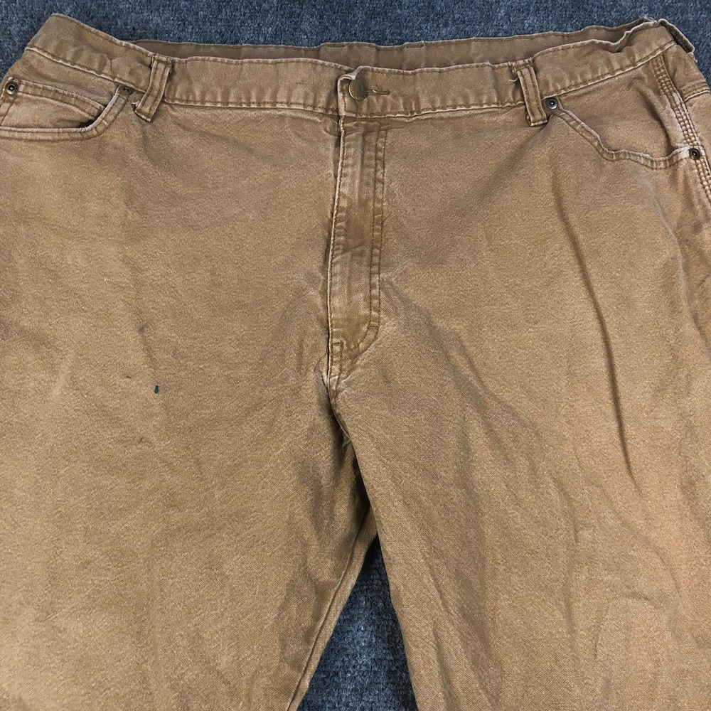 Genuine Dickies Men Carpenter Pant 40x30 Brown Duck Canvas Utility Work Trousers - Picture 4 of 11